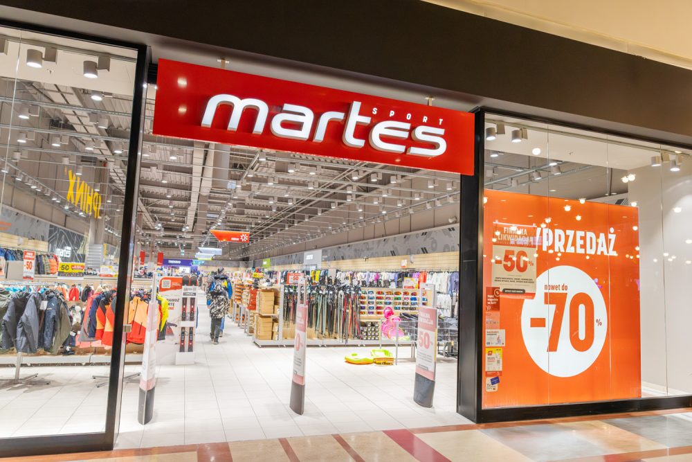 Witryna sklepu Martes Sport w M1 Marki